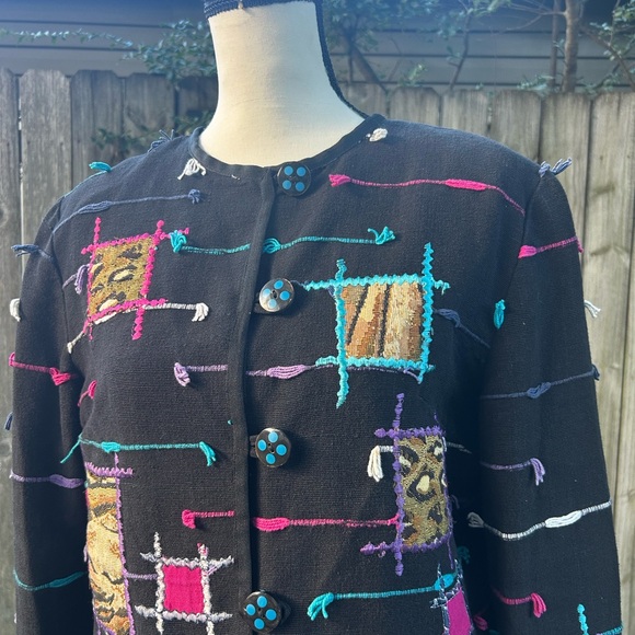 Colorful Patterned Button-Up Jacket - Picture 3 of 3